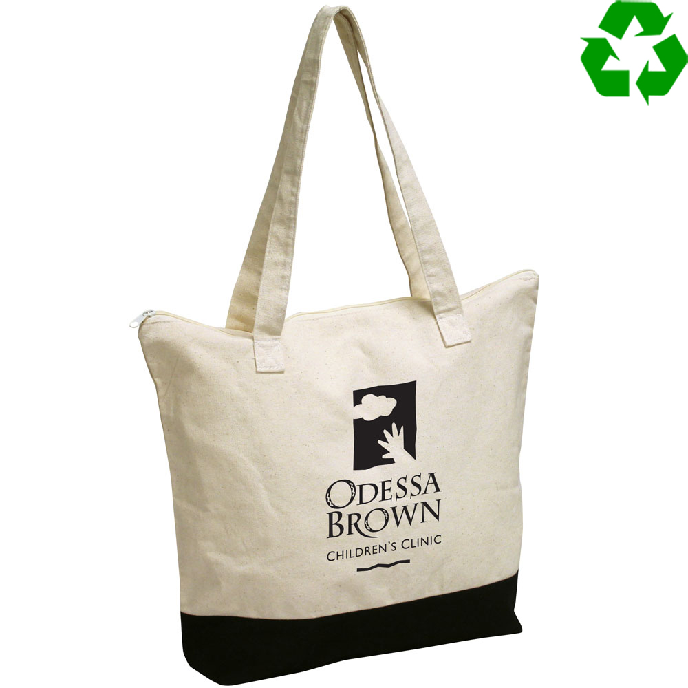 Zip cotton tote